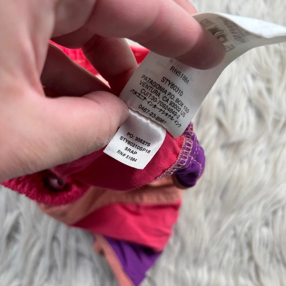 Patagonia Girls 2T Baby Boardshorts Pink Purple Stripe Sport Shorts Swim